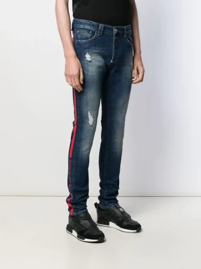 Shop Philipp Plein Distressed Skinny Jeans In Blue