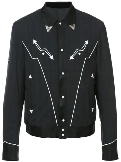 Shop Takahiromiyashita The Soloist Arrow Embroidered Shirt Jacket In Black