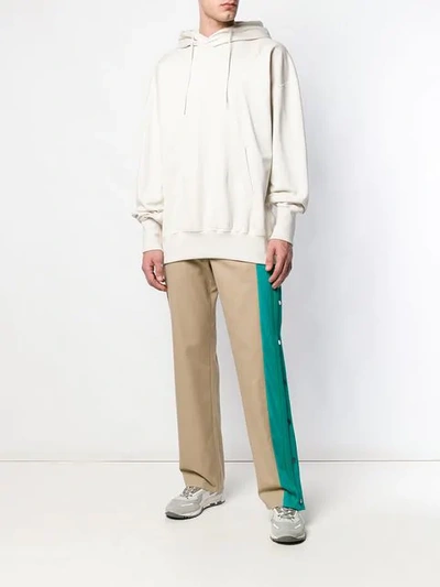 Shop Maison Margiela Trousers With Contrasting Panels In Neutrals