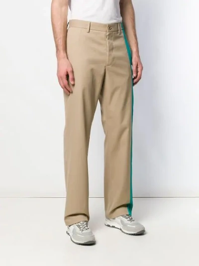 Shop Maison Margiela Trousers With Contrasting Panels In Neutrals