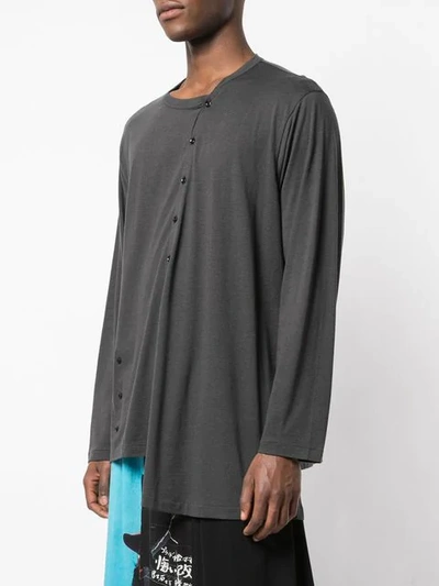 Shop Yohji Yamamoto Asymmetrisches Langarmshirt In Charcoal