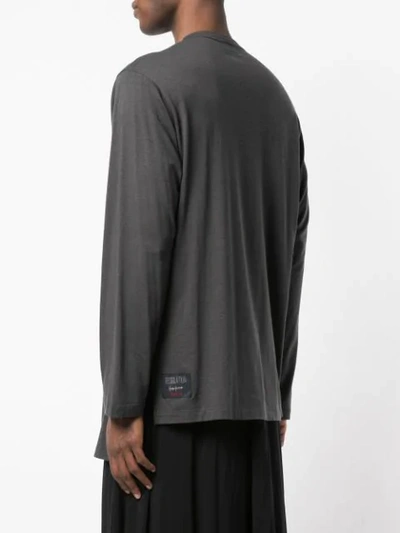 Shop Yohji Yamamoto Asymmetrisches Langarmshirt In Charcoal