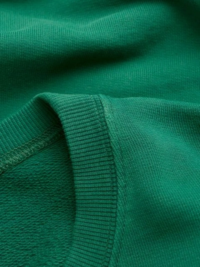Shop Saint Laurent Varsity Logo Sweatshirt In Green