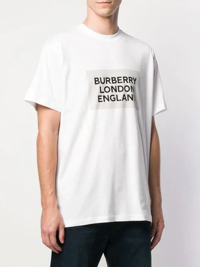 BURBERRY LOGO PRINT OVERSIZED T-SHIRT - 白色