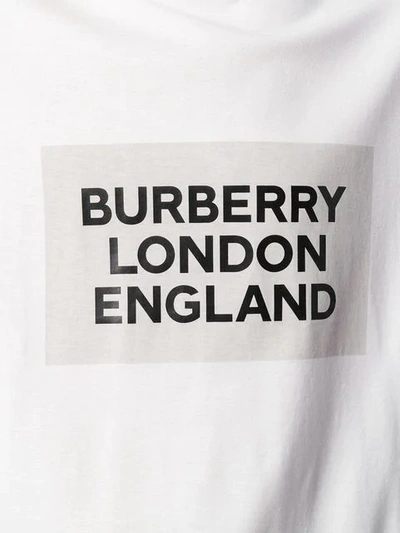 Shop Burberry Logo Print Oversized T-shirt In White