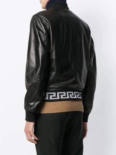 Shop Versace Greca Motif Jacket In Black