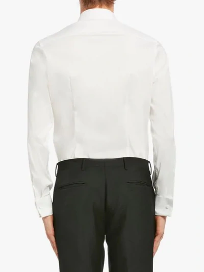 Shop Prada Poplin Tuxedo Shirt In White