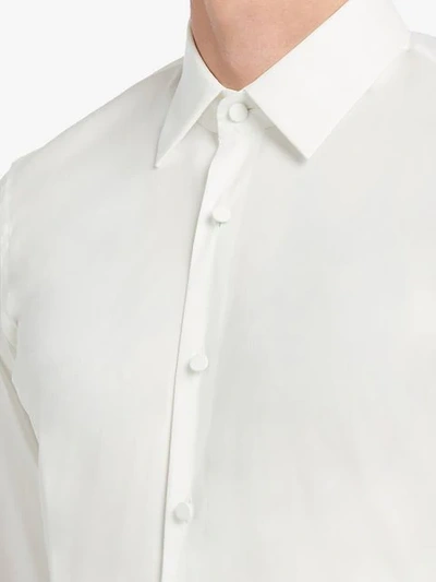 Shop Prada Poplin Tuxedo Shirt In White