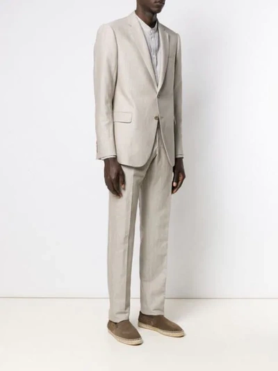 Shop Emporio Armani Two-piece Formal Suit In Neutrals