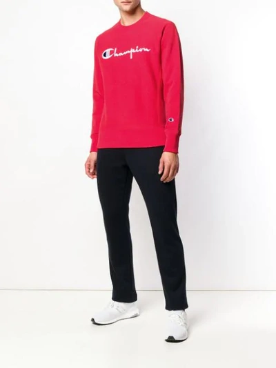 Shop Champion Logo Print Sweatshirt In Red