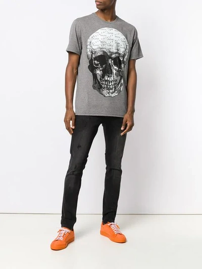 Shop Philipp Plein Printed Skull T-shirt In Grey