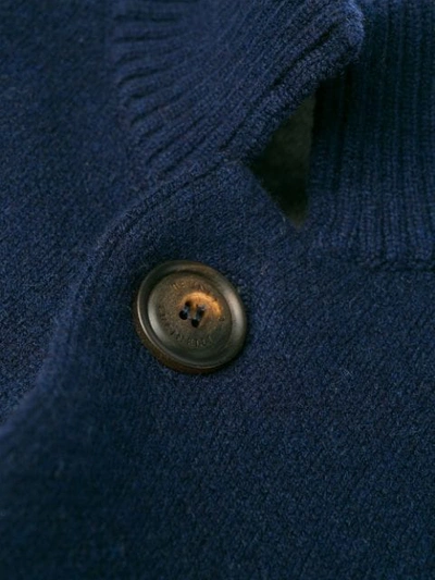 Shop Brunello Cucinelli High-neck Knit Cardigan In Blue