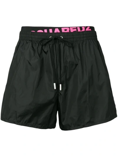 Shop Dsquared2 Logo Band Swim Shorts In Black