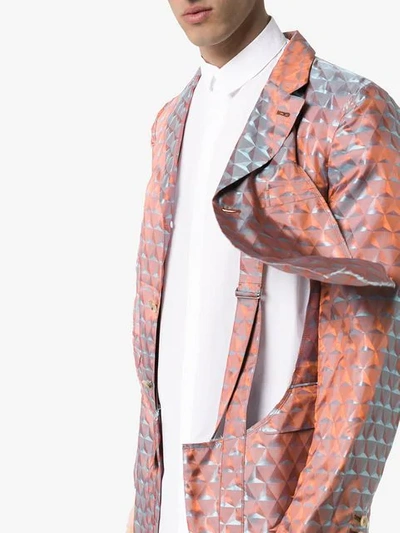 Shop Comme Des Garçons Homme Deux Triangle Jacquard Cut-out Blazer In Multicoloured