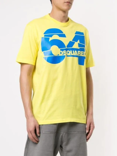 Shop Dsquared2 Logo Print T-shirt In Yellow