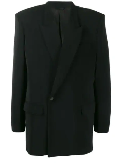 Shop Balenciaga 80's Shoulder Jacket In Black