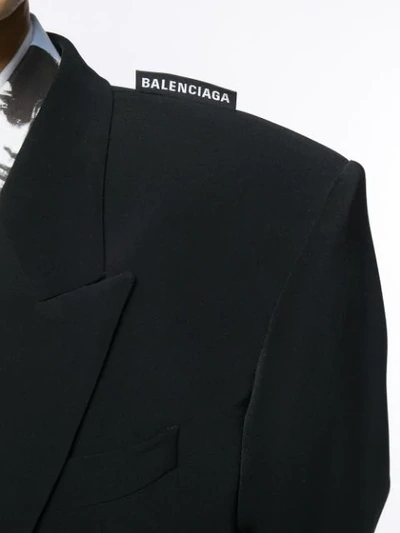 Shop Balenciaga 80's Shoulder Jacket In Black