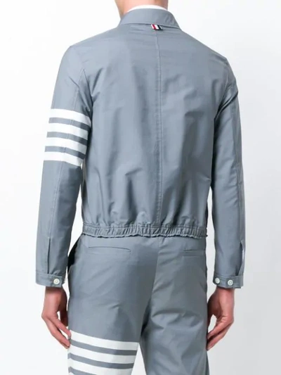 Shop Thom Browne 4-bar Swim-tech Golf Jacket In 035 Medium Grey