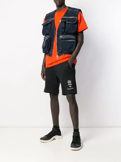 Shop Off-white Denim Multipocket Vest In Blue