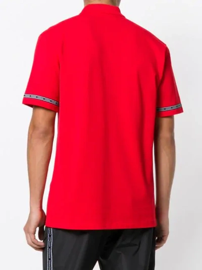Shop Versace Logo Embellished Polo Shirt - Red