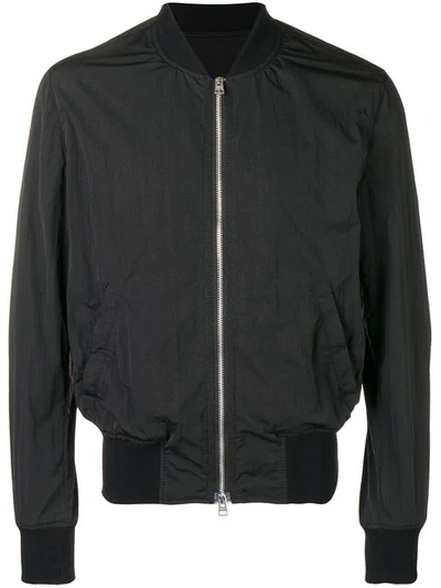 Shop Ami Alexandre Mattiussi Zipped Bomber Jacket In Black