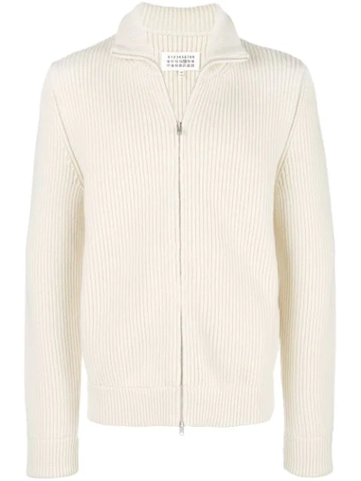 MAISON MARGIELA MAISON MARGIELA MOCK NECK ZIP FRONT JUMPER - NEUTRALS 