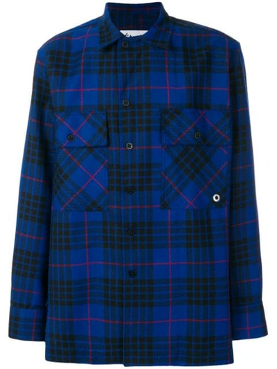 Shop Etudes Studio Checked Shirt In Blue