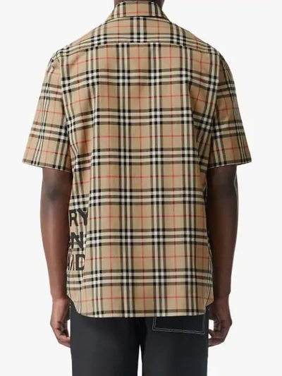 Shop Burberry Vintage Check Oversized Shirt In Neutrals