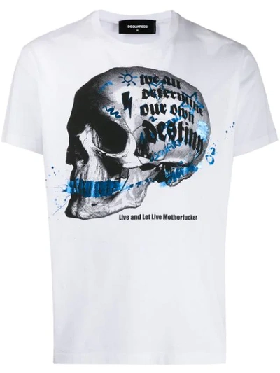 Shop Dsquared2 Skull Graphic T-shirt In White