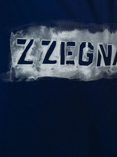 Shop Z Zegna Logo T-shirt In Blue