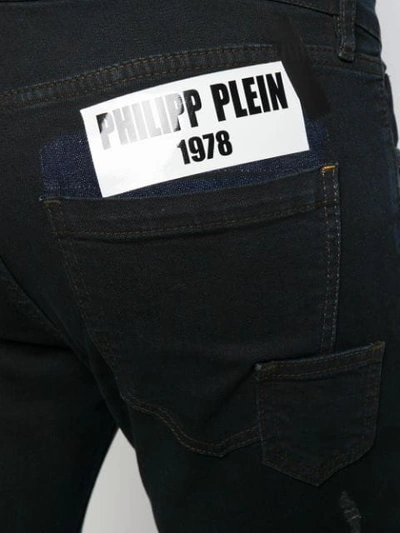 Shop Philipp Plein Distressed Skinny Jeans - Blue