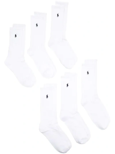 Shop Polo Ralph Lauren 6-pack Of Socks In White