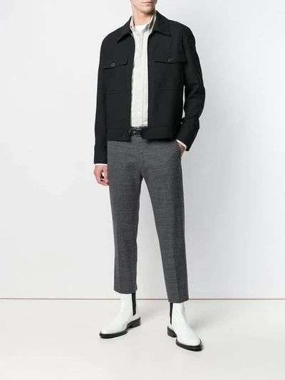 Shop Ami Alexandre Mattiussi Patched Pockets Zipped Jacket In 001 Noir
