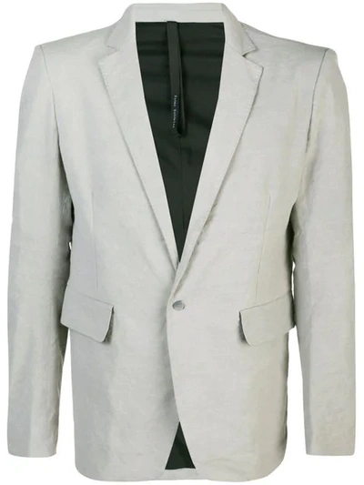 Shop Poème Bohèmien Single Button Blazer In Grey