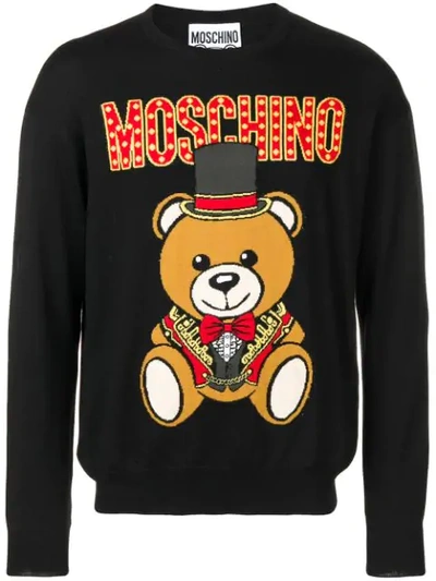 Shop Moschino Teddy Bear Jumper In Black