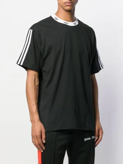 Shop Adidas Originals Trefoil Ribbed T-shirt In Black