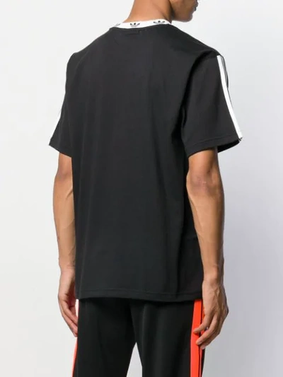 Shop Adidas Originals Trefoil Ribbed T-shirt In Black