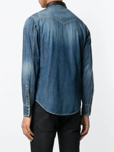 Shop Saint Laurent Classic Western Shirt In Blue