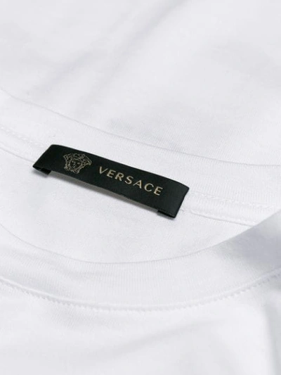Shop Versace Embellished Medusa T-shirt In White