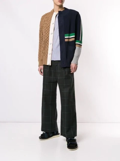 Shop Sacai Hybrid Cardigan In Multicolour