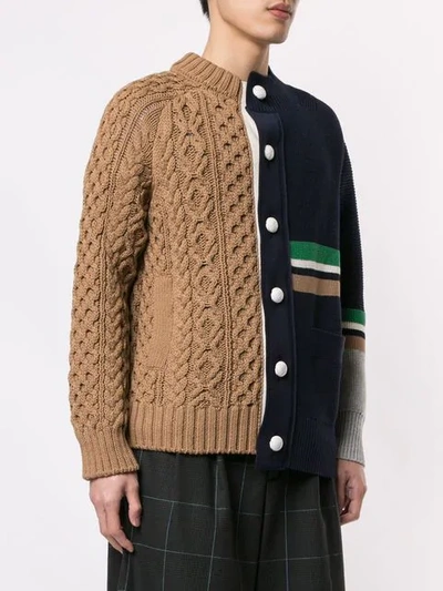 Shop Sacai Hybrid Cardigan In Multicolour