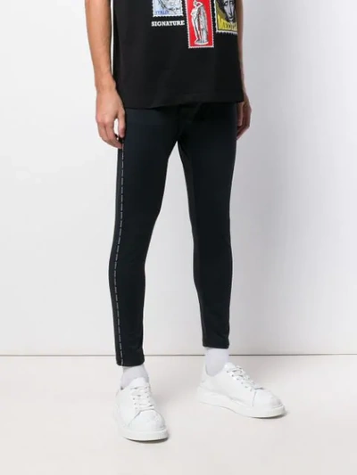 Shop Versace Logo Leggings In Black