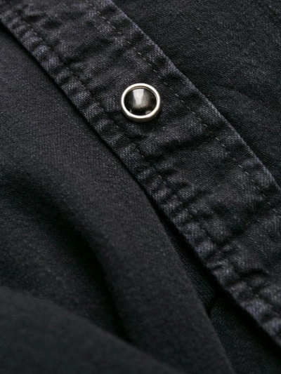 Shop Givenchy Logo Denim Shirt In Grey