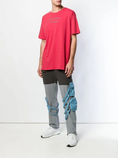 Shop C2h4 Printed Oversized T-shirt - Red