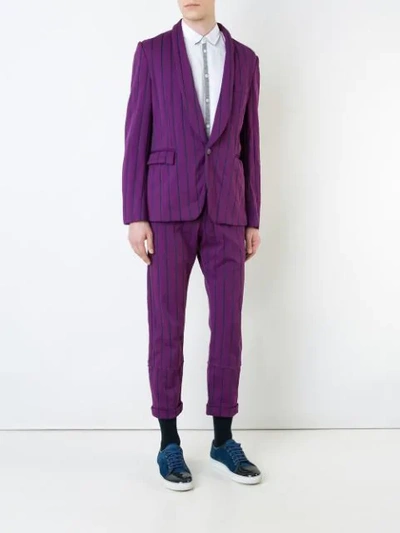 Pre-owned Comme Des Garçons Pinstripe Suit In Purple