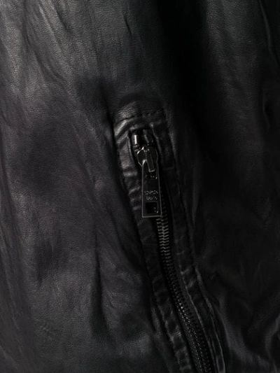 Shop Giorgio Brato Wrinkled Effect Biker Jacket In Black