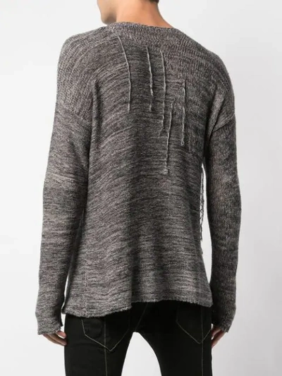 Shop The Viridi-anne Distressed Round Neck Sweater In Brown