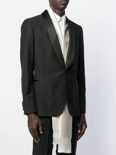 Shop Alexander Mcqueen Evening Scarf Tuxedo Jacket In Black