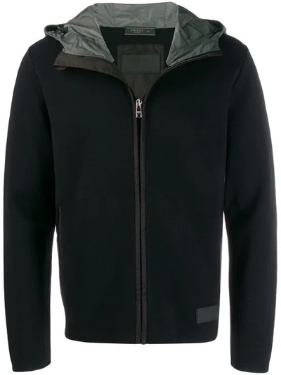 Shop Prada Hooded Jacket In Black
