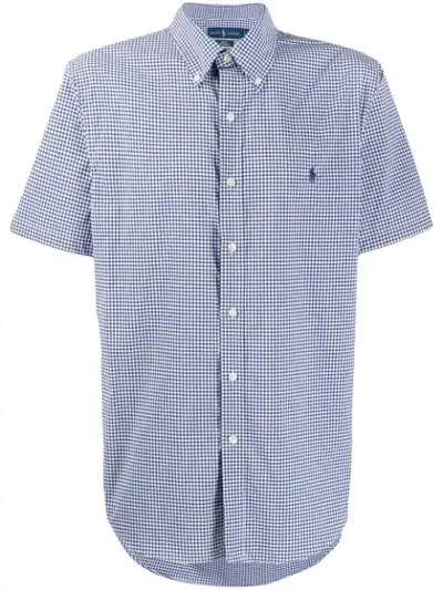 Shop Polo Ralph Lauren Gingham Print Shirt In Blue